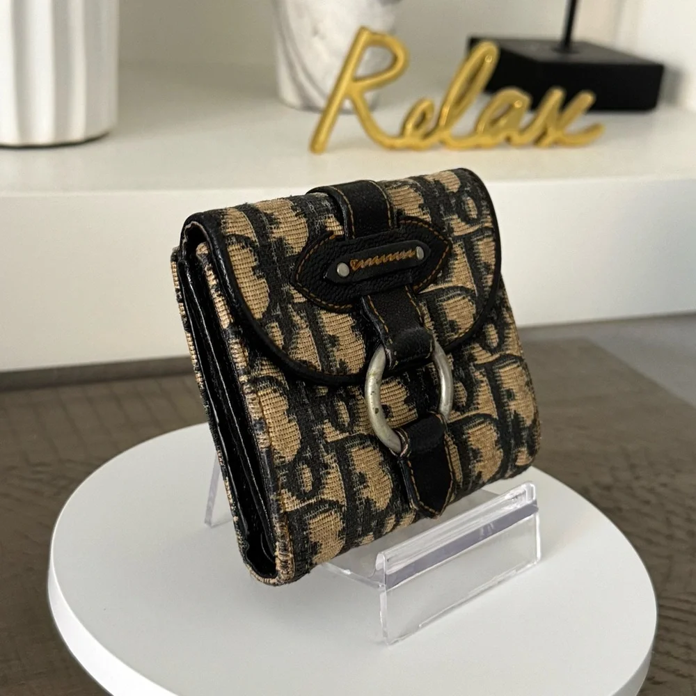 Dior Trotter Pattern Compact Wallet - Vintage